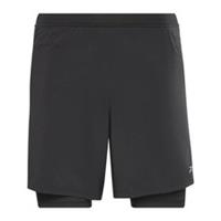 Reebok 2-in-1 Mens Running Gym Training Shorts Black (Sizes XS - XL)