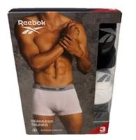 Reebok Seamless Trunks Boxers X3 Pack Mens Size XL Black White Grey New - XL Regular