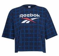 Reebok Women's Crop Grid T Shirt Short Sleeve Performance Tee Top Size SMALL - S Regular