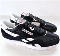 Reebok Classic Nylon Mens Trainers Black / White Size UK 12 New
