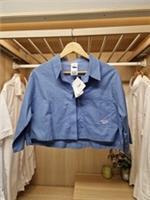 Reebok Womens BNWT Blue Cropped 3/4 Sleeve Shirt Size M UK 12-14 Cotton Blend - M Regular