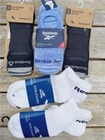 5 PACKS ( 14 Pairs ) REEBOK Running / Trainer Low Cut SOCKS Black White