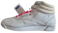 Reebok Women's Freestyle Hi TOPS Shoes White Trainers Narrow Fit UK Size 6, NEW