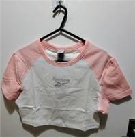 Reebok Ladies Classics Sparkle Tee Shirt Pink Glow In Size M (12-14) - M Regular