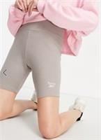NEW REEBOK Women's Logo Legging Shorts In Oatmeal SIZE S