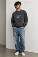 REEBOK CL Premium Vector Logo Crew Neck Black Marl Sweatshirt Men's BNWT - XS Regular