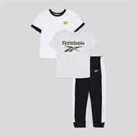 Reebok 3 Piece Set Juniors Boys White/Grey Size UK 2-3 Years (RefR8)