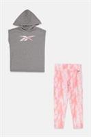 Reebok Watercolour Legging Set Juniors Girls Grey/Pink Size UK 10-11 Yrs(RefR5)