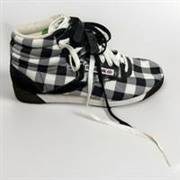Reebok Black/ White Retro Y2k Check Plaid Womens Hi Top Trainers Sneakers UK 6.5
