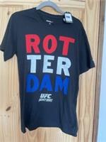 REEBOK UFC Fight Night Rotterdam Mens Official T-shirt Black Size Medium - M Regular