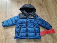 Reebok Black & Blue Kids Puffer Coat Jacket Size 24 Months New