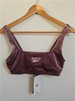 Reebok Velour Bra Bralet Lounge Dusky Pink Size S 8 10