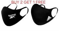 Adidas/Reebok Black Face Mask Washable Reusable Buy 2 get 1 free- (add 3 )