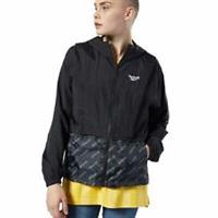 Reebok Women`s Training Classic Windbreaker Hooded Jacket EB5146 Black - S Regular