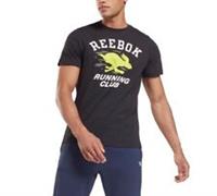 REEBOK Men's Black Running Sports Novelty Tee RRP £30 - M Regular