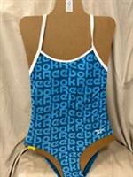 Reebok Swimsuit Costume Padded Swimwear One Piece Racerback Blue Size Medium NEW - M Regular