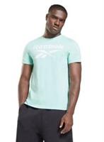 REEBOK Men's Blue RI Big Logo T-shirt RRP £25 - XS Regular