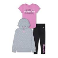 REEBOK Girl's Pink Vector All Over Print 3pc Track Suit RRP £50