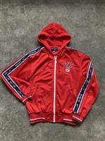Vintage Reebok Womans Size 12 Red Full Zip Hoodie with Logos NEW - 12 Regular