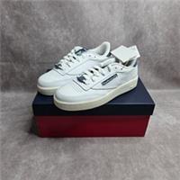 Reebok Club C 85 Unisex Trainers UK 2.5 / EU 34 White Navy Classic Leather Shoes
