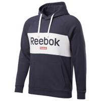 REEBOK MEN`S BIG LOGO OTH PULLOVER DRAWCORD HOODIE HERITAGE NAVY SMALL - S Regular