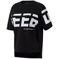 REEBOK WOMEN'S WORKOUT READY MEET YOU THERE GRAPHIC T-SHIRT BLACK DY8112 - S Regular