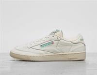Reebok Club C Grounds Leather Trainers in Chalk and Green Shoes