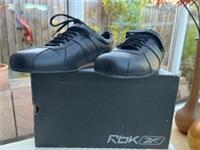 Reebok Mens Trainers Uk10 Elitist Black Leather Bargain Holiday Active Keep Fit