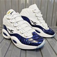 Reebok Question Mid Panini Tiger Prizm Mens Size UK 8 White Blue HQ1097 VGC