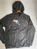 Reebok Mens Full Zip Hooded Fleece Jacket Grey Size Large New With Tags - L Regular