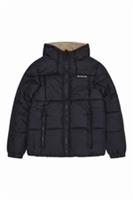 Reebok Womens Puffer Jacket Reversible Sherpa Puffer Jacket Black