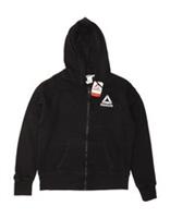 REEBOK Womens Zip Hoodie Sweater Small Black Cotton CY17 - S Regular