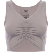 Reebok Womens Plus Size Gym Sports Crop Tank Top Khaki Grey Size 22-24 - 2XS Regular