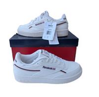 Reebok Club C 85 Trainers Vegan Tennis Shoes Chalk White/Maroon Lace Up UK 3 New