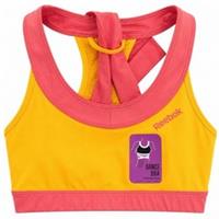 Reebok Dance SB Sports Bra Crop Top Zumba XS Yellow Pink PlayDry BNWT