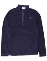 Reebok Mens Zip Neck Fleece Jumper Medium Navy Blue Polyester Sports CK13 - M Regular