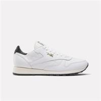 Reebok Classic Leather Trainers in Triple White with Black and Gold Accents