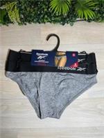 REEBOK Women Sports Brief MASEI Underwear SIZE SMALL Black / Grey pack of 2