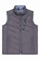 Reebok Mens Reversible Gilet Vest Puffer Vest Charcoal