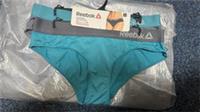 Reebok Womens Sports Brief Underwear MICAH 2pk Grey /Mineral Mist XS To Large - S Regular