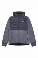 Mens Hybrid Padded Softshell Jacket Lightweight Zip Up Ice Grey