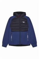 Reebok Mens Padded Jacket Mixed Media Hybrid Softshell Jacket Batik Blue