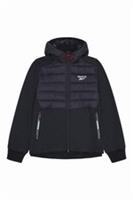 Reebok Mens Padded Jacket Mixed Media Hybrid Softshell Jacket Black