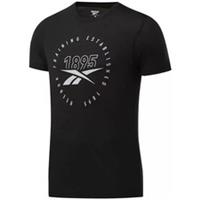 REEBOK FU3134 T-Shirt Graphic Series Speedwick Tee Czarny Slim Fit Shirt Size L - L Regular