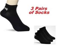 Reebok 3 pairs FL5223 Unisex Active Core Low-Cut Socks Black Running Gym(Size S) - S Regular