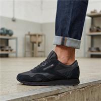 Mens Reebok Classic Suede & Nylon Trainers All Sizes Black Leather Retro RCNTB