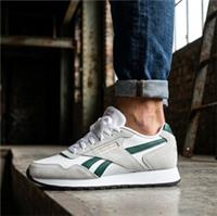 Mens Reebok Classic Style Trainers All Sizes Glide White & Green Retro RGWGR01