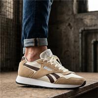 Mens Reebok Classic Style Trainers All Sizes Glide Cream & Brown Retro RGCT01