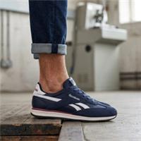 Mens Reebok Classic Suede & Nylon Trainers All Sizes Navy White Retro 70s RW70NW