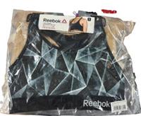Reebok Women's Sports Crop Top MONIE Black Ice Print ,Polyester,Elastane